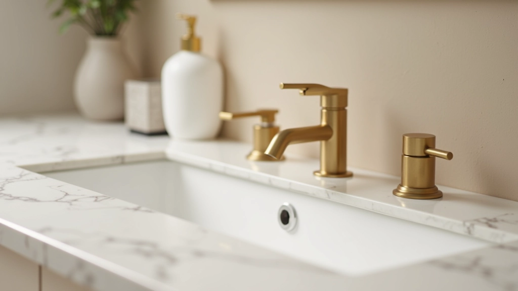 Designer bathroom fixtures and materials selection display
